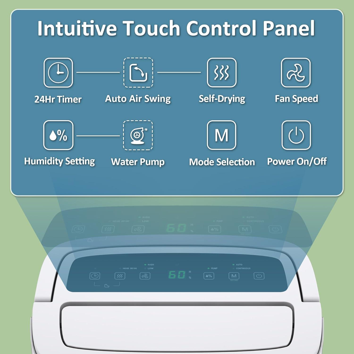 image:imageWaykar 120 Pints 2025 Energy Star Home Dehumidifier for Spaces up to 6000 Sq Ft Ideal for Basement Bathroom and Large Room with Drain Hose Portable Auto Defrost and SelfDrying150 Pints 7000 Sq Ft with Pump