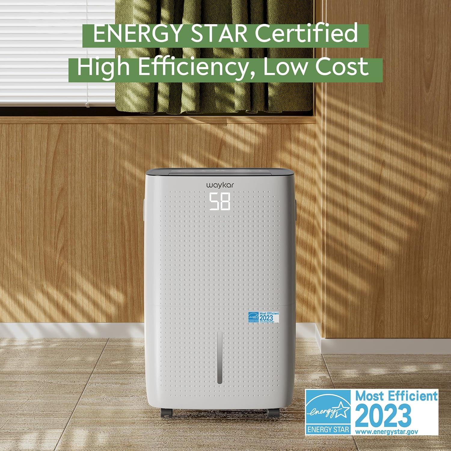 image:imageWaykar 130 Pints 6500 Sq Ft Dehumidifier with Drain Hose for Commercial and Industrial Large Rooms Warehouses Storages Home Basements and Bedroom with 204 Gal Water Tank150 Pints 7500 Sq Ft
