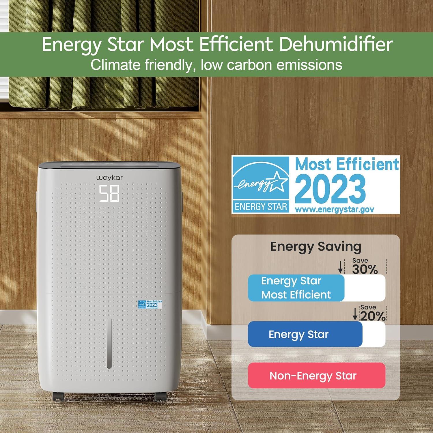 image:imageWaykar 130 Pints 6500 Sq Ft Dehumidifier with Drain Hose for Commercial and Industrial Large Rooms Warehouses Storages Home Basements and Bedroom with 204 Gal Water Tank150 Pints 7500 Sq Ft