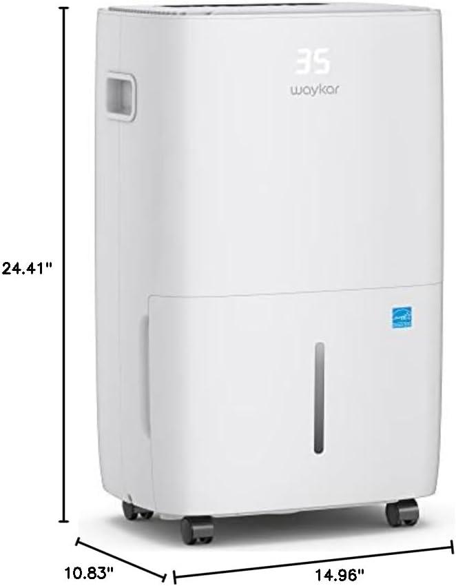 image:imageWaykar 130 Pints 6500 Sq Ft Dehumidifier with Drain Hose for Commercial and Industrial Large Rooms Warehouses Storages Home Basements and Bedroom with 204 Gal Water Tank130 Pints 6500 Sq Ft
