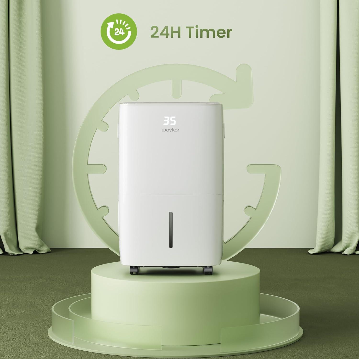 image:imageWaykar 130 Pints 6500 Sq Ft Dehumidifier with Drain Hose for Commercial and Industrial Large Rooms Warehouses Storages Home Basements and Bedroom with 204 Gal Water Tank130 Pints 6500 Sq Ft