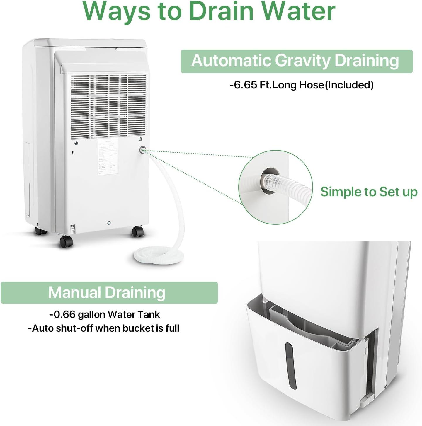image:imageWaykar 130 Pints 6500 Sq Ft Dehumidifier with Drain Hose for Commercial and Industrial Large Rooms Warehouses Storages Home Basements and Bedroom with 204 Gal Water Tank34 Pints 2000 Sq Ft