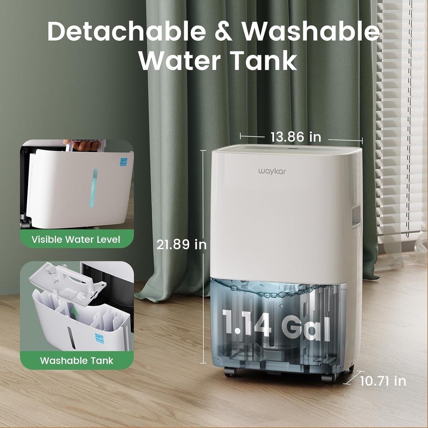 image:imageWaykar 150 Pints 7000 Sq Ft Energy Star Dehumidifier with Pump for Commercial and Industrial Large Room Basement Home Storage Warehouse with Drain Hose and Water Tank120 Pints 6000 Sq Ft