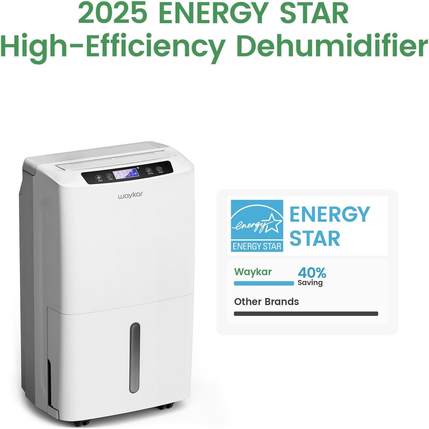 image:imageWaykar 150 Pints 7000 Sq Ft Energy Star Dehumidifier with Pump for Commercial and Industrial Large Room Basement Home Storage Warehouse with Drain Hose and Water Tank34 Pints 2000 Sq Ft