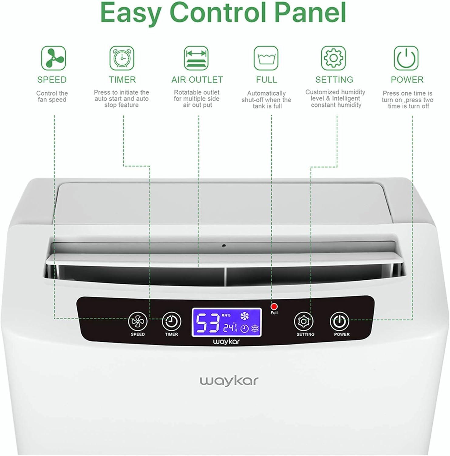 image:imageWaykar 150 Pints 7000 Sq Ft Energy Star Dehumidifier with Pump for Commercial and Industrial Large Room Basement Home Storage Warehouse with Drain Hose and Water Tank34 Pints 2000 Sq Ft