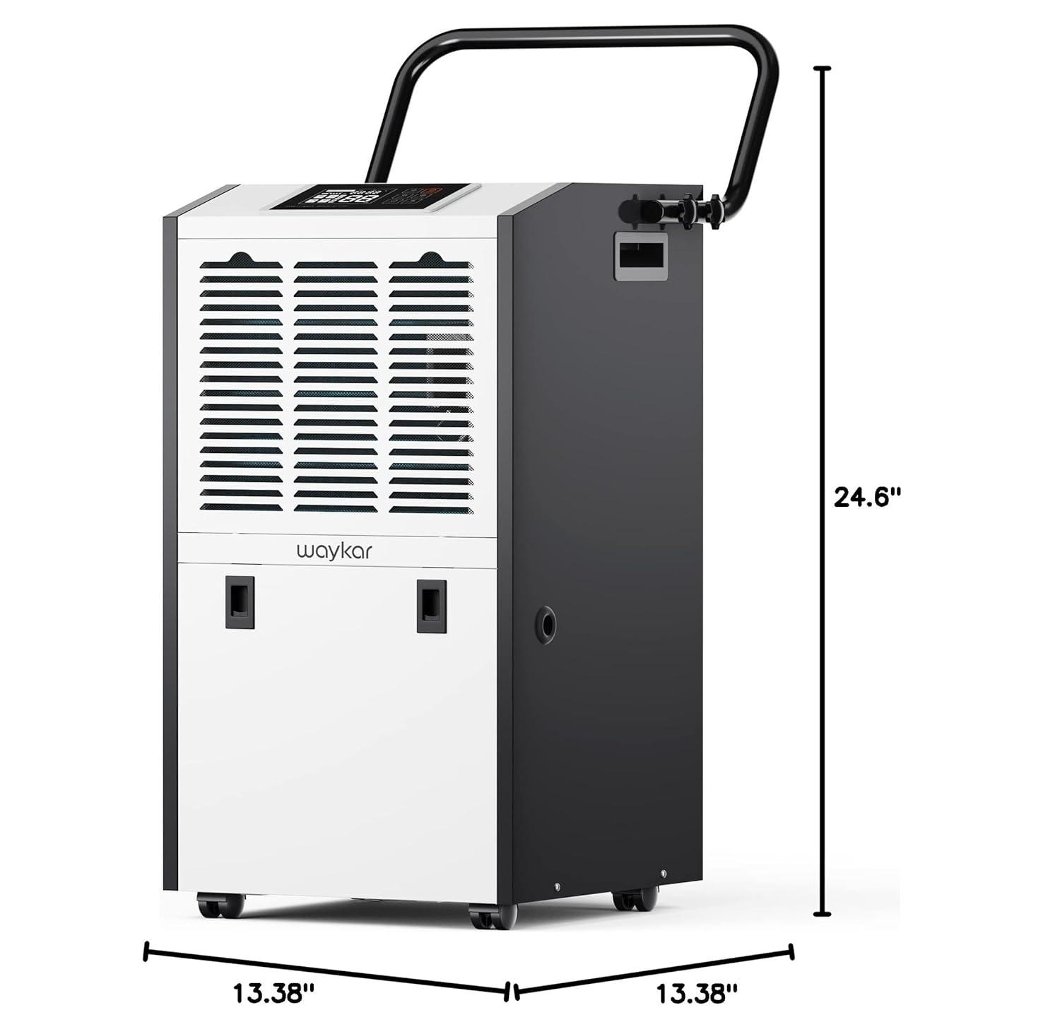 image:imageWaykar 155 Pints Large Commercial Dehumidifier with Drain Hose and Water Tank Industrial Dehumidifier in Large Space up to 8000 Sq Ft for Home Basements Whole House Library155 Pints 8000 Sq Ft