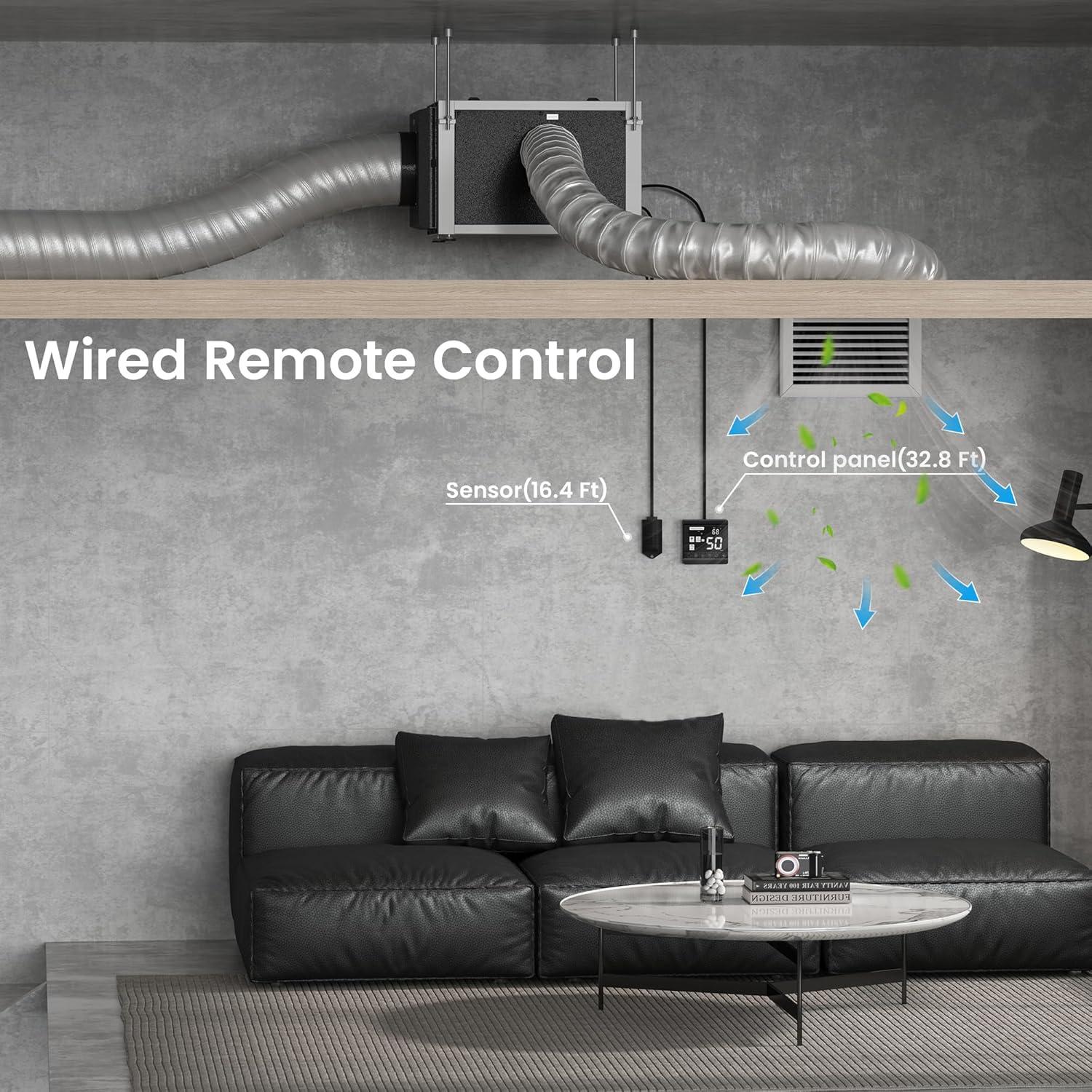 image:imageWaykar 158 Pints Crawl Space Dehumidifier with Remote Control up to 6500 sq ft Dual Duct HVAC Commercial WholeHouse Dehumidifier for Basement Industry Water Damage Unit 5Year Quality Coverage158 Pints 6500 Sq Ft