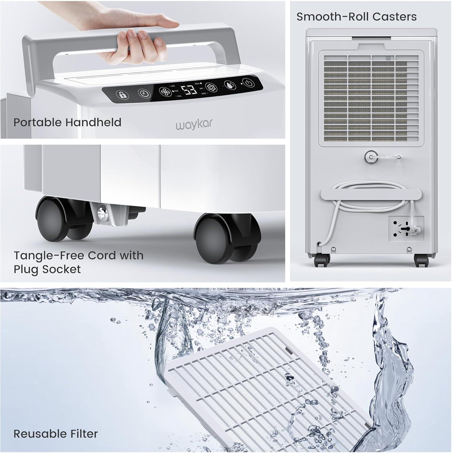 image:imageWaykar 2000 Sq Ft 34 Pints 2025 Most Efficient Energy Star Dehumidifier for Home and Basement with Auto or Manual Drainage Quiet 33dB Operation 062 Gallon Water Tank Capacity34 Pints 2000 Sq Ft
