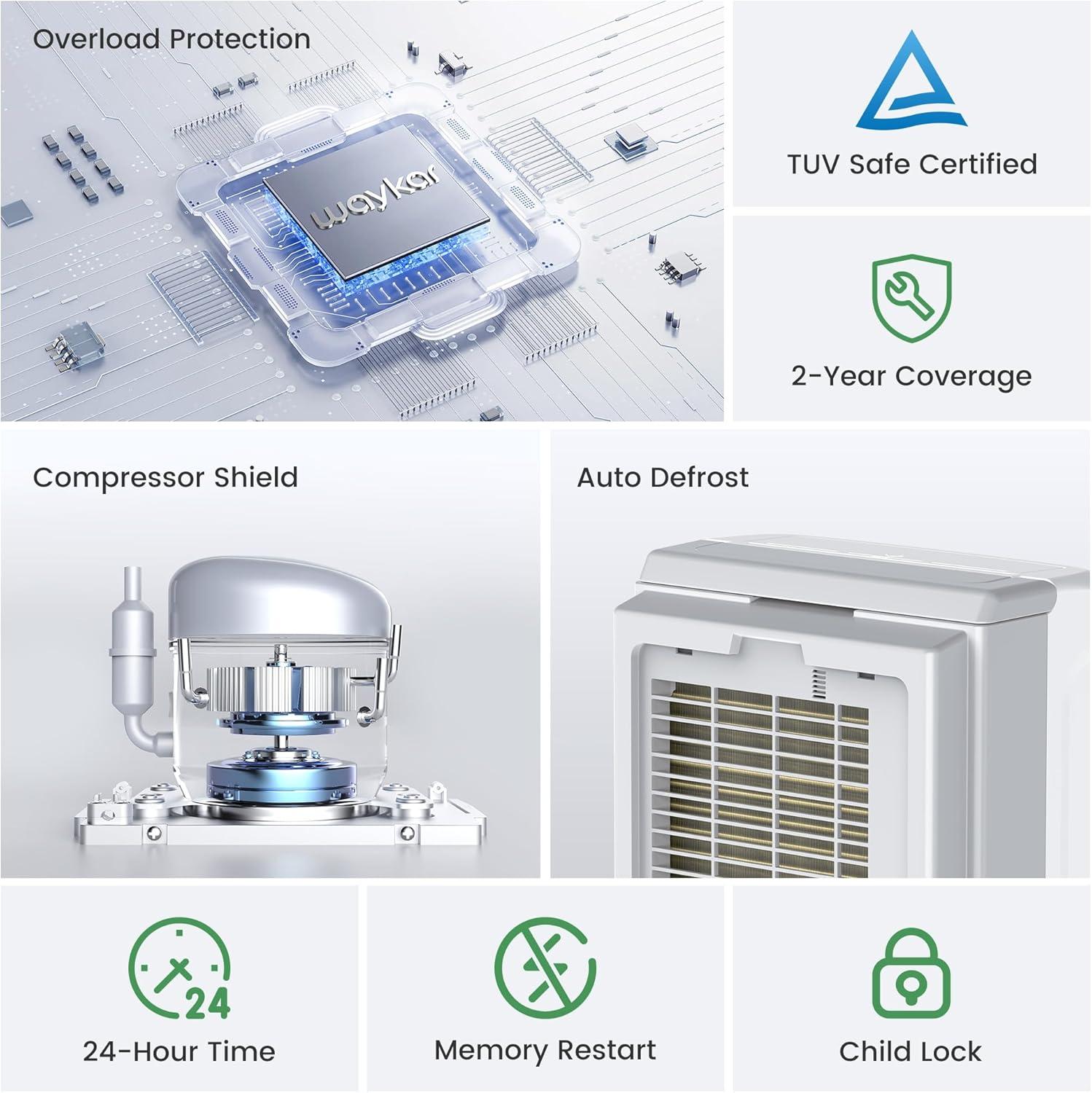 image:imageWaykar 2000 Sq Ft 34 Pints 2025 Most Efficient Energy Star Dehumidifier for Home and Basement with Auto or Manual Drainage Quiet 33dB Operation 062 Gallon Water Tank Capacity34 Pints 2000 Sq Ft