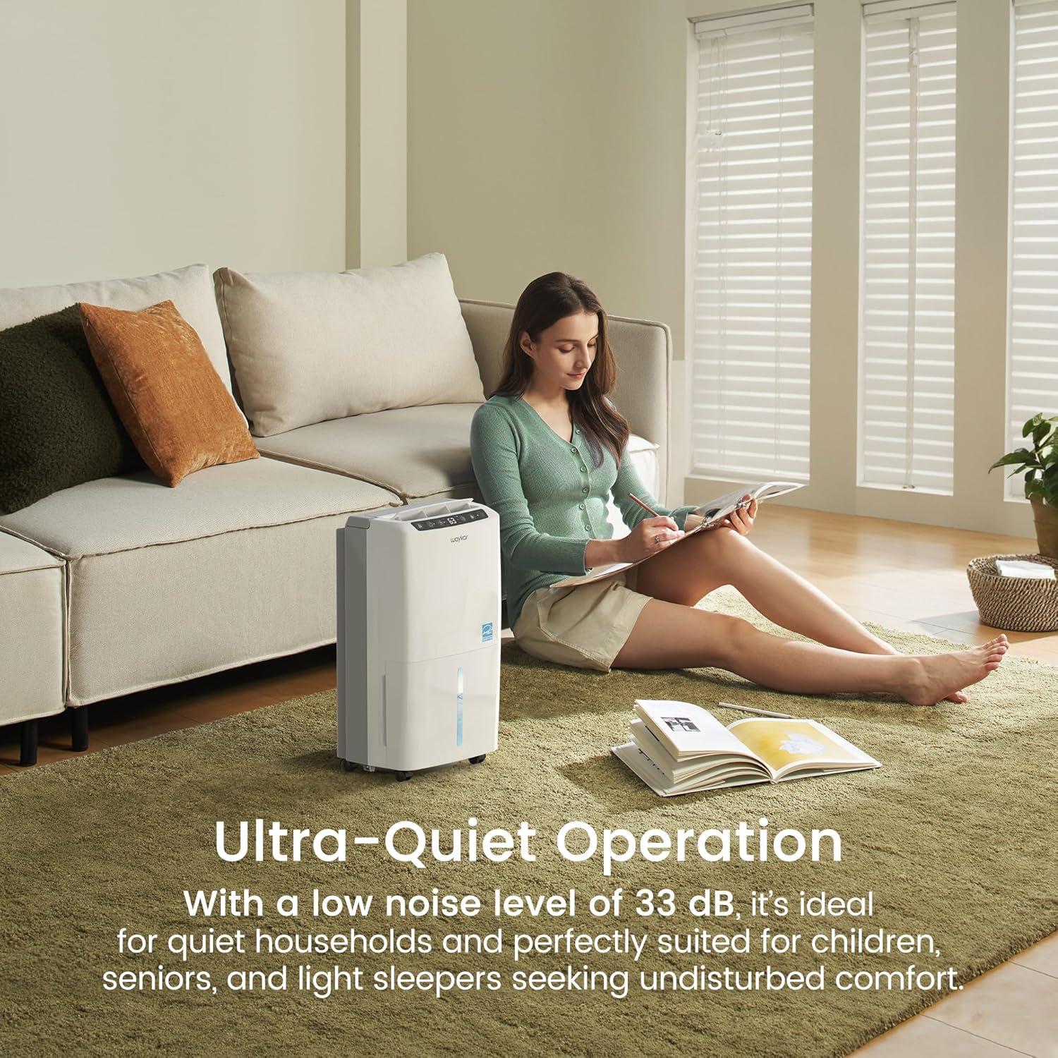 image:imageWaykar 2000 Sq Ft 34 Pints 2025 Most Efficient Energy Star Dehumidifier for Home and Basement with Auto or Manual Drainage Quiet 33dB Operation 062 Gallon Water Tank Capacity34 Pints 2000 Sq Ft