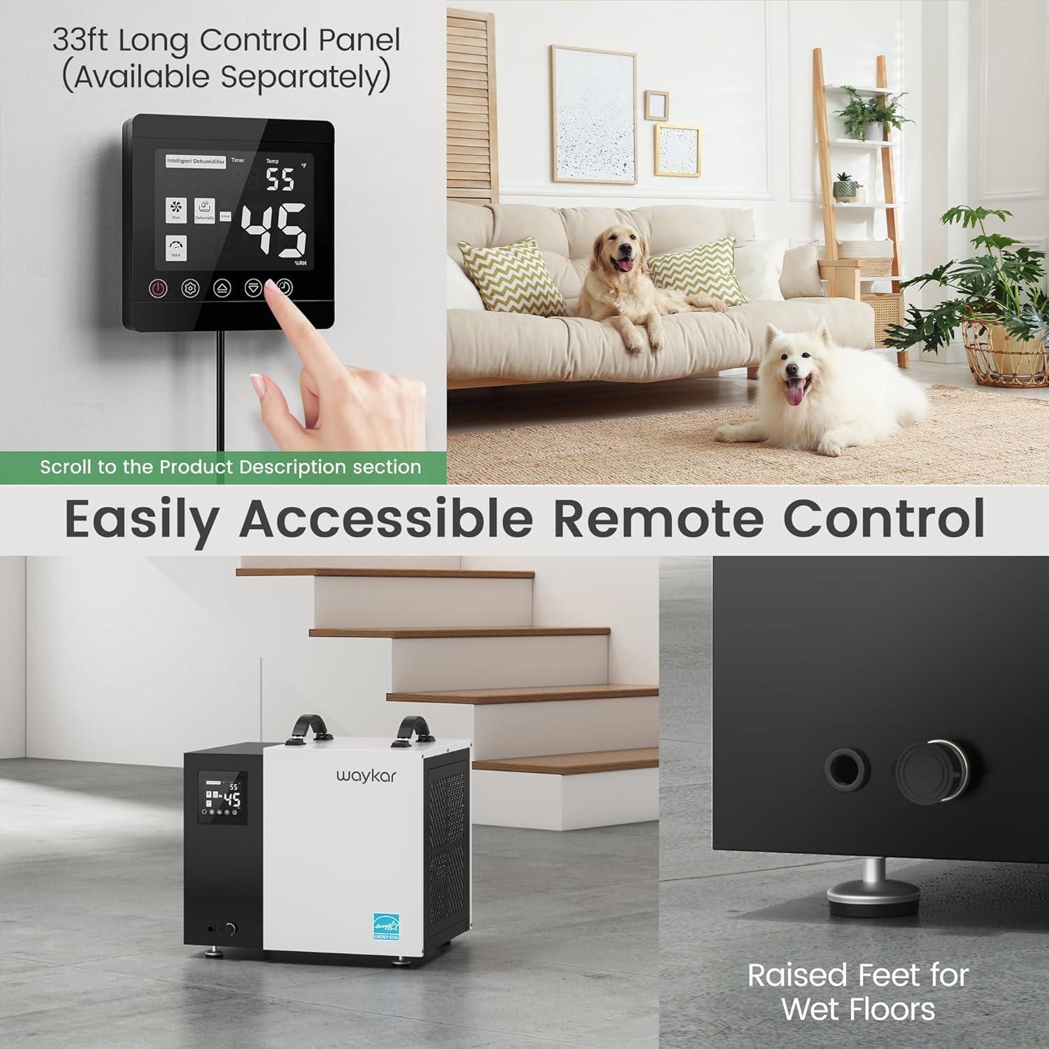 image:imageWaykar 70 Pint Energy Star Crawl Space Dehumidifier with Drain Hose Commercial Dehumidifier for Basements and Home for Spaces up to 5000 Square Feet Smart Humidity Control 5Year Quality Coverage70 Pints 5000 Sq Ft