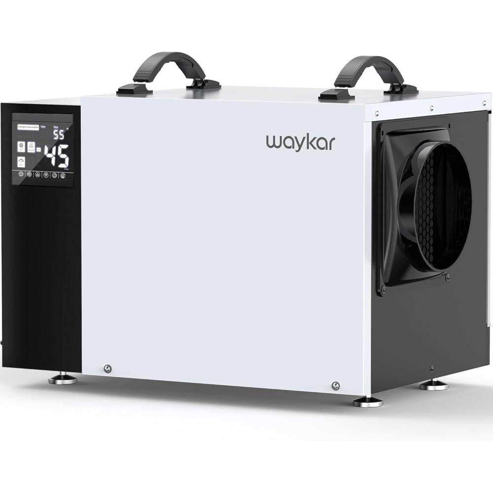 image:imageWaykar 125 Pint Crawl Space Dehumidifier with Drain Hose for Commercial Basements and Industry Water Damage Unit for Spaces up to 6500 Square Feet Smart Humidity Control 5Year Quality Coverage