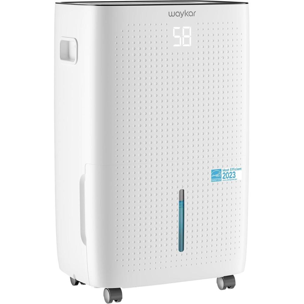 image:imageWaykar 130 Pints 6500 Sq Ft Dehumidifier with Drain Hose for Commercial and Industrial Large Rooms Warehouses Storages Home Basements and Bedroom with 204 Gal Water Tank150 Pints with Pump 7500 Sq Ft