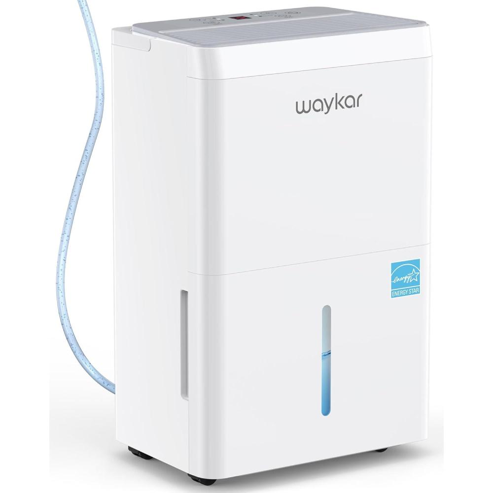 image:imageWaykar 5000 SqFt 2025 Energy Star Dehumidifier for Home Basement Bedroom Bathroom Max 80 PintDStandard 63 PintD with Drain HoseampWater Tank Ultra Quiet40 dB Intelligent Humidity Adjustment150 Pints with Pump