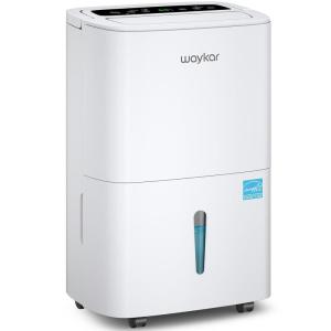 Waykar 120 Pints 2025 Energy Star Home Dehumidifier for Spaces up to 6,000 Sq. Ft, Ideal for Basement, Bathroom and Large Room with Drain Hose, Portable, Auto Defrost and Self-Drying(80 Pints 5000 Sq. Ft)