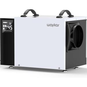 Waykar 125 Pint Crawl Space Dehumidifier with Drain Hose for Commercial, Basements, and Industry Water Damage Unit for Spaces up to 6500 Square Feet, Smart Humidity Control – 5-Year Quality Coverage