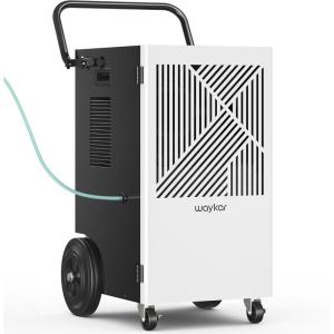 Waykar 155 Pints Commercial Dehumidifier with Pump, Drain Hose and Washable Filter Space up to 8000 Sq. Ft, for Basements, Industrial or Commercial Spaces – 5 Year Quality Coverage(155 Pints with Pump)