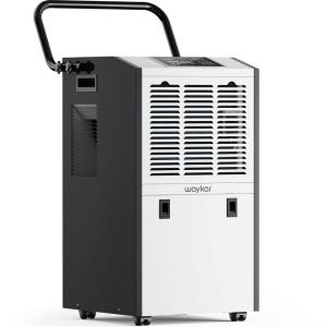 Waykar 155 Pints Large Commercial Dehumidifier with Drain Hose and Water Tank, Industrial Dehumidifier in Large Space up to 8000 Sq. Ft for Home, Basements, Whole House, Library(155 Pints 8000 Sq. Ft)