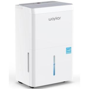 Waykar 5000 Sq.Ft 2025 Energy Star Dehumidifier for Home, Basement, Bedroom, Bathroom, Max 80 Pint/D(Standard 63 Pint/D) with Drain Hose&Water Tank, Ultra Quiet(40 dB), Intelligent Humidity Adjustment(150 Pints 7000 Sq. Ft.)