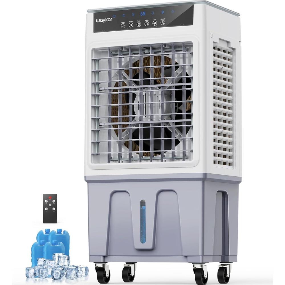 image:imageWaykar Swamp Cooler 3400 CFM Evaporative Air Cooler with 6 Gals Water Tank 950 SqFt