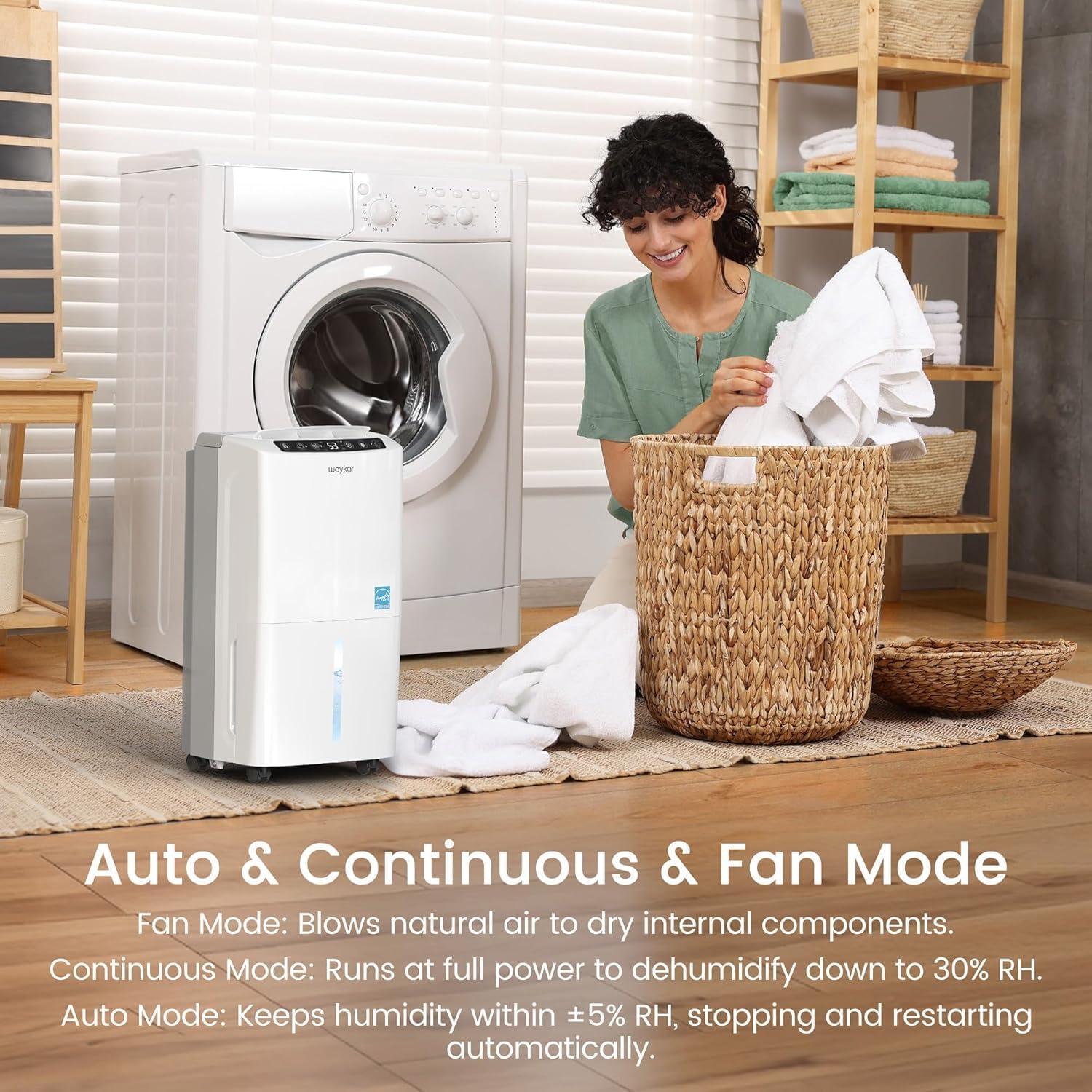 image:imageWaykar 2000 Sq Ft 34 Pints 2025 Most Efficient Energy Star Dehumidifier for Basement amp Home with Auto or Manual Drainage Ultra Quiet 33dB 062Gallon Water Tank34 Pints 2000 Sq Ft