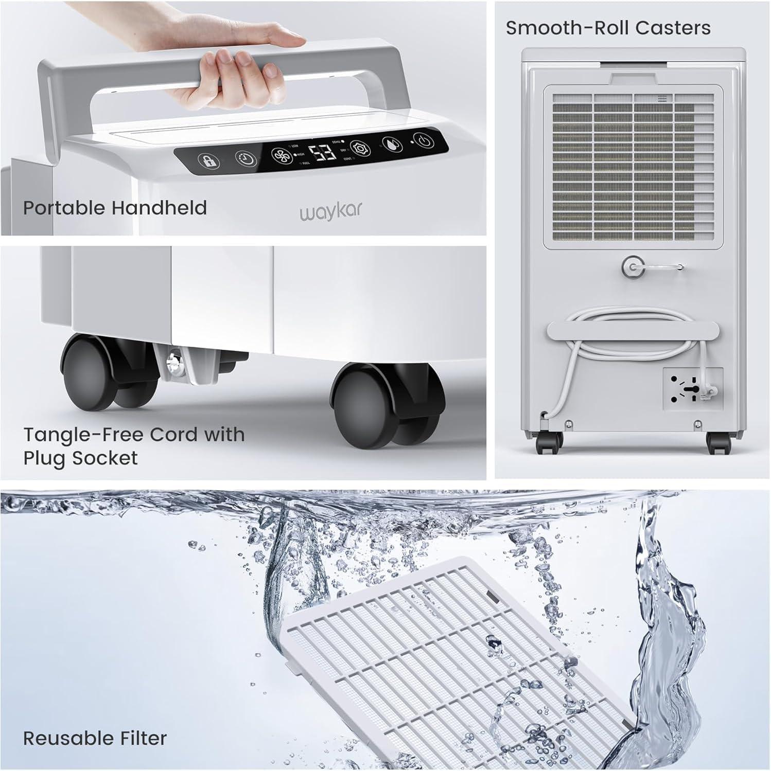 image:imageWaykar 2000 Sq Ft 34 Pints 2025 Most Efficient Energy Star Dehumidifier for Basement amp Home with Auto or Manual Drainage Ultra Quiet 33dB 062Gallon Water Tank34 Pints 2000 Sq Ft