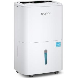Waykar 2,000 Sq. Ft. 34 Pints 2025 Most Efficient Energy Star Dehumidifier for Basement & Home with Auto or Manual Drainage, Ultra Quiet 33dB, 0.62-Gallon Water Tank(80 Pints 5500 Sq. Ft)