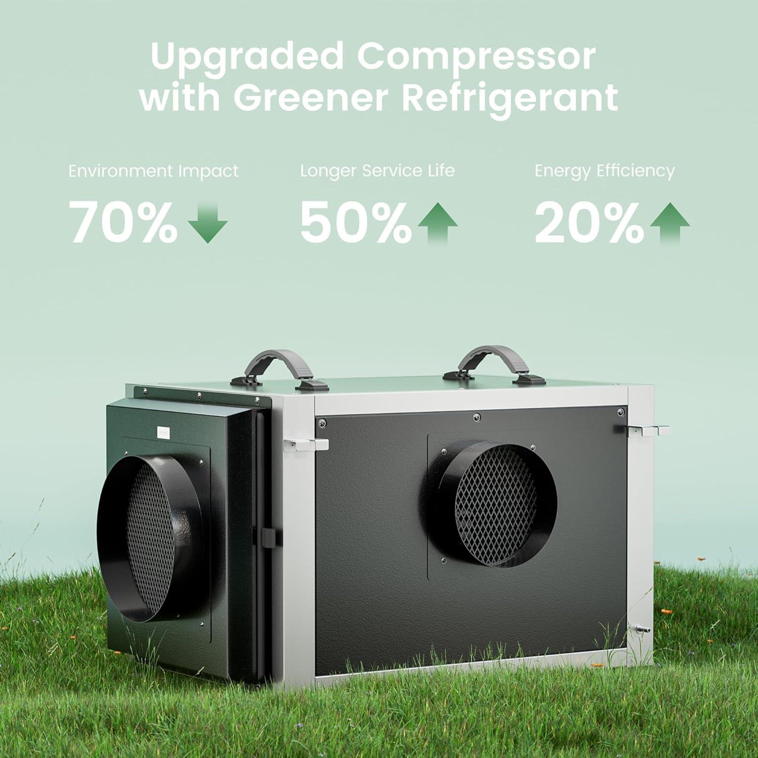 image:imageWaykar 125 Pints Crawl Space Dehumidifier with Remote Control and Pump Dual Duct HVAC Commercial WholeHouse Dehumidifier for Basement Industrial Water Damage Unit 5Year Quality Coverage7500 Sq Ft 158 Pints Pump